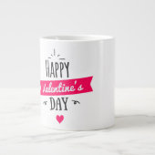 バレンタインデーのホワイトマグカップ ジャンボコーヒーマグカップ (正面)
