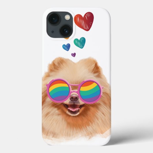 バレンタインデーのポメラニアン+ハート Case-Mate iPhoneケース (裏面)