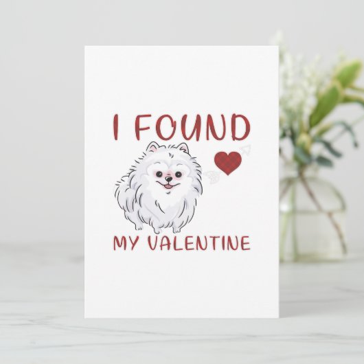 バレンタインデーのポメラニア犬愛好者の贈り物を見つけた シーズンカード (スタンド正面)