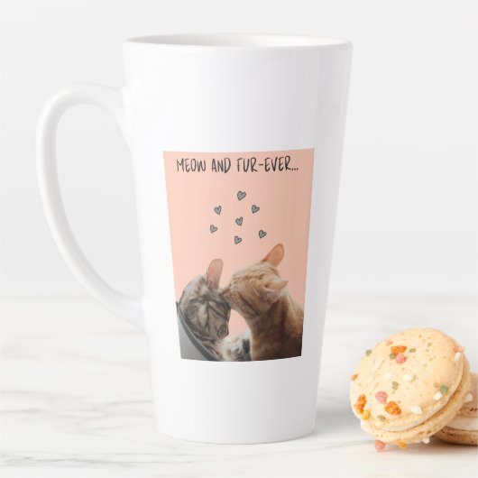 バレンタインデーのマグカップ、ニャー、ファーエバー カフェラテマグ (インサイチュ)
