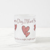 バレンタインデーのマグカップ(4) -独身の人/ユーモアのある フロストグラスマグカップ (中央)