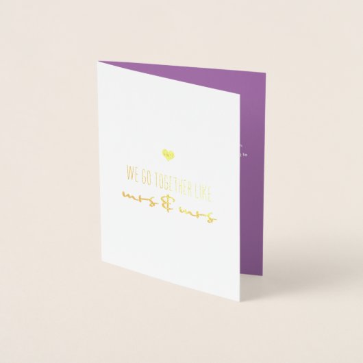 バレンタインデーのミセスとミセスのように一緒に行く 箔カード (正面)