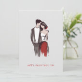 バレンタインデーのミニマルな恋のカップル シーズンカード (スタンド正面)