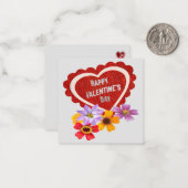 バレンタインデーのメッセージカード: ノートカード (正面/裏面インサイチュ)