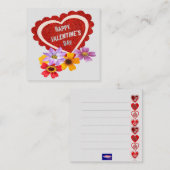 バレンタインデーのメッセージカード: ノートカード (正面/裏面)