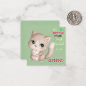 バレンタインデーのメモを切る ノートカード (正面/裏面インサイチュ)