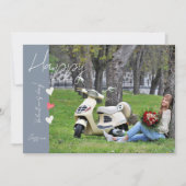 バレンタインデーのモダンなスクリプト写真 シーズンカード (正面)