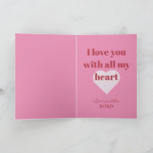 バレンタインデーのモダンなハートのカード カード (内部)