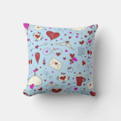 バレンタインデーのモチーフ – シームレスパターン1 クッション (正面)