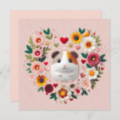 バレンタインデーのモルモット シーズンカード (正面/裏面)