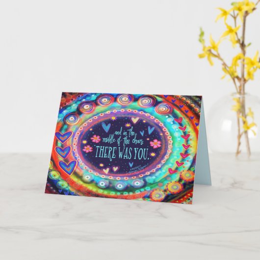 バレンタインデーのユーへの名言　楽しくてふんわりとした カード (黄色い花)