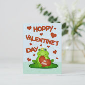 バレンタインデーのユーモアあふれるカエル王子 シーズンポストカード (スタンド正面)