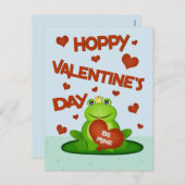 バレンタインデーのユーモアたっぷりカエル王子 シーズンポストカード (正面/裏面)