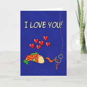 バレンタインデーのユーモア愛する魚と餌 シーズンカード (正面)