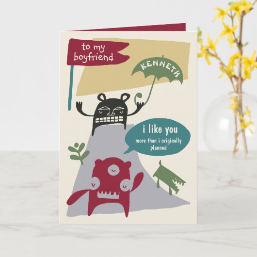 バレンタインデーのユーモア私は私の猫よりも貴方が好き カード (黄色い花)