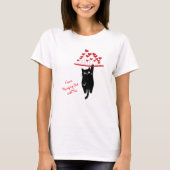 バレンタインデーのユーモラスな黒猫 Tシャツ (正面)