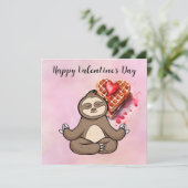 バレンタインデーのヨガ教室でのナマケモノ シーズンカード (スタンド正面)