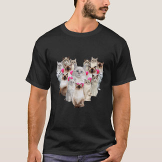 バレンタインデーのラグドールハート猫好きさんにぴったりの面白いデザイン Tシャツ
