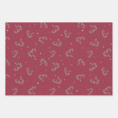 バレンタインデーのラッピング紙と花ハート ラッピングペーパーシート (正面)