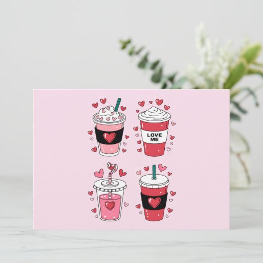バレンタインデーのラテコーヒー好き シーズンカード (スタンド正面)