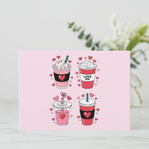 バレンタインデーのラテコーヒー好き シーズンカード
