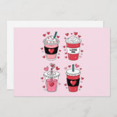 バレンタインデーのラテコーヒー愛好家 シーズンカード (正面/裏面)