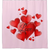 バレンタインデーのラブシャワーカーテン シャワーカーテン (正面)