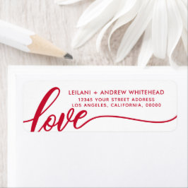 バレンタインデーのラブハンドレターホワイトレッド ラベル