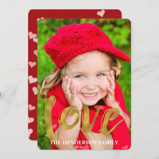 バレンタインデーのラブフォトカード シーズンカード (正面/裏面)