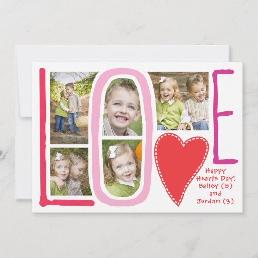 バレンタインデーのラブフォトコラージュカード シーズンカード (正面)