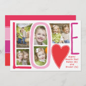 バレンタインデーのラブフォトコラージュカード シーズンカード (正面/裏面)