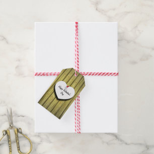 バレンタインデーのラブメッセージハート ギフトタグ