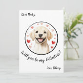 バレンタインデーのラブラドール犬のカードをカスタマイズ シーズンカード (スタンド正面)