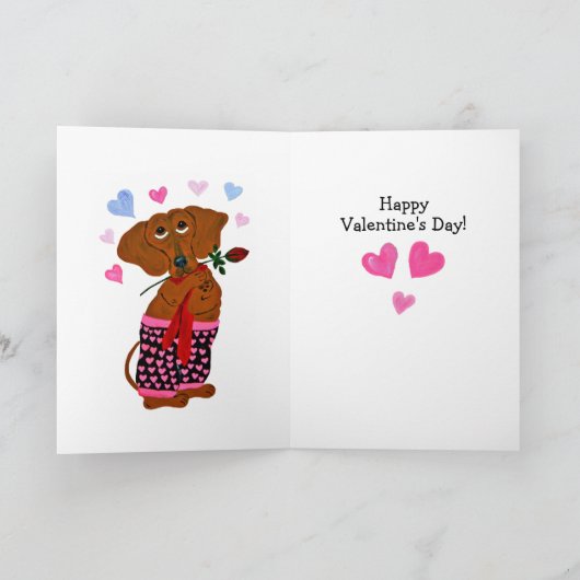 バレンタインデーのラブラドール犬のカード カード (内部)