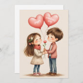 バレンタインデーのラブラブカップル シーズンカード (正面/裏面)