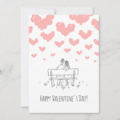 バレンタインデーのラブラブカップル ハート シーズンカード (正面)