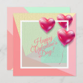 バレンタインデーのラブリーでエレガントなグリーティング シーズンカード (正面/裏面)