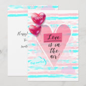 バレンタインデーのラブリーでエレガントなグリーティング シーズンカード (正面/裏面)