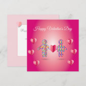 バレンタインデーのラブリーでエレガントなグリーティング シーズンカード (正面/裏面)