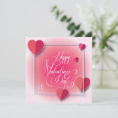 バレンタインデーのラブリーでエレガントなグリーティング シーズンカード (スタンド正面)