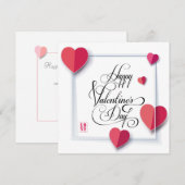 バレンタインデーのラブリーなエレガントなグリーティング シーズンカード (正面/裏面)