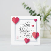 バレンタインデーのラブリーなエレガントなグリーティング シーズンカード (スタンド正面)