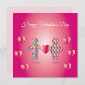 バレンタインデーのラブリーなエレガントなグリーティング シーズンカード (正面/裏面)