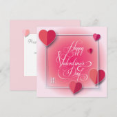 バレンタインデーのラブリーなエレガントなグリーティング シーズンカード (正面/裏面)