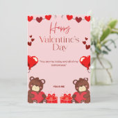 バレンタインデーのラブリーなグリーティングカード シーズンカード (スタンド正面)