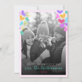 バレンタインデーのラブリーなパステルハートの写真 シーズンカード (正面)