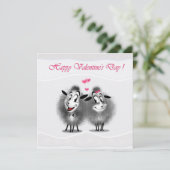 バレンタインデーのラブリーな羊のグリーティングカード シーズンカード (スタンド正面)