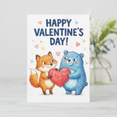 バレンタインデーのラブリーカード - クマとキツネの愛 シーズンカード (スタンド正面)