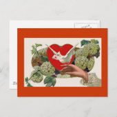 バレンタインデーのラブレターハートはがき シーズンポストカード (正面/裏面)