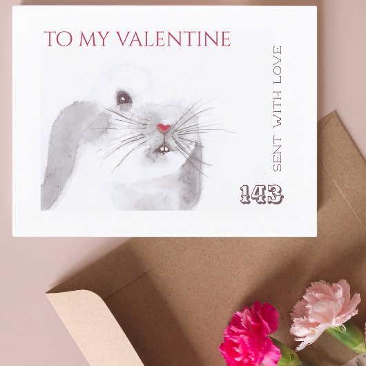 バレンタインデーのラブレター切手カード ポストカード